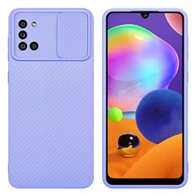 Abbildung von Cadorabo Hülle kompatibel mit Samsung Galaxy A31 Schutzhülle TPU Silikon Case Liquid Design Kameraschutz Slim Kratzfest Weiche Gummi Rundumschutz für in Lila