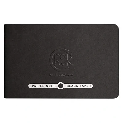 Abbildung von Clairefontaine 60314C Skizzenheft Crok&#039;Book (120g, schwarz, 20 Blatt, 17 x 11 cm, ideal zum Skizzieren, Notieren oder Zeichnen) 1 Stück schwarz
