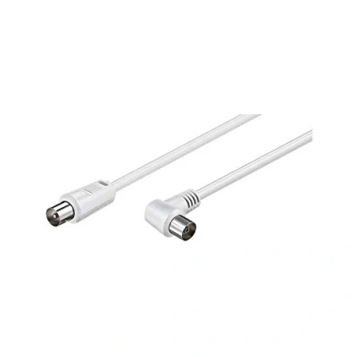 Abbildung von Goobay Gewinkeltes Antennenkabel ( Koax Buchse 90, CCS, PVC, 5 m, weiß, 3C 2V, Koaxial, Weiß