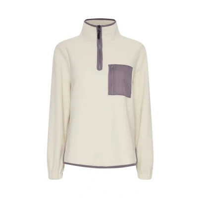 Abbildung von Oxmo Oxpiala Fleecepullover, Damen, Größe: Large, Birch