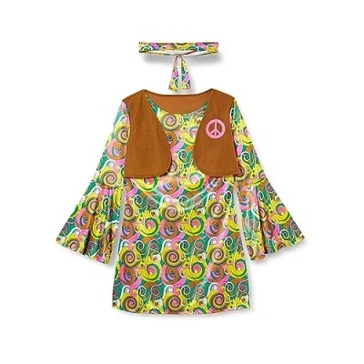 Abbildung von amscan 9907391 Damen Regenbogen gestreift Schlaghosen Größe 38 40, Mehrfarbig, Size: 10 12