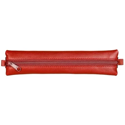 Abbildung von Calligraphe 77038C Schlampermäppchen Age Bag, flach, aus Leder, ideal für Notizbuch, 20x4,5 cm, Rot, 1 Stück