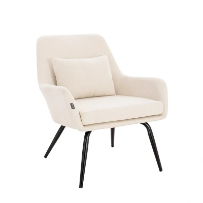 Abbildung von HOME DELUXE Loungesessel Sessel ORION Beige 79 x 67 74 cm, Mit Metallbeinen &amp; Armlehnen, Polstersessel, Armlehnenstuhl