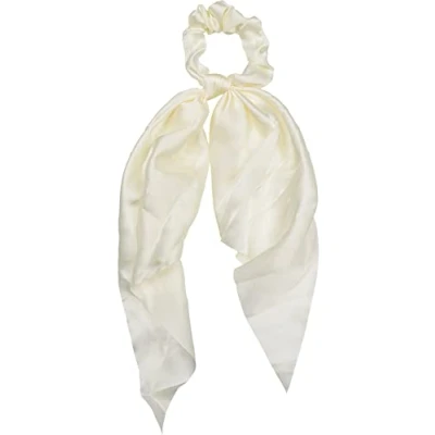 Abbildung von styleBREAKER Damen Haargummi einfarbig mit Schleife im Retro Style, elastisch, Scrunchie, Zopfgummi, Haarband 04027040, Farbe:Creme