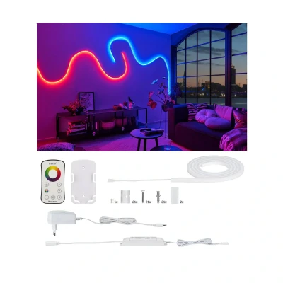 Abbildung von Paulmann LED Streifen MaxLED Flow Basisset 1,5m RGB 13,5W, inkl. Funk Fernbedienung