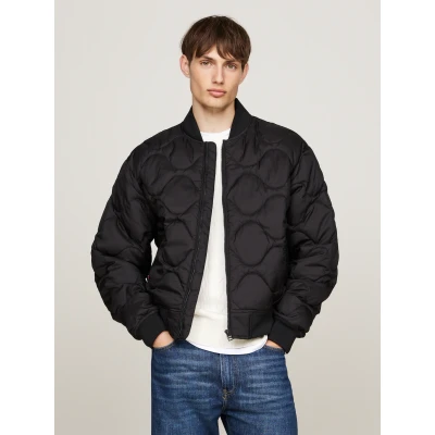 Abbildung von Tommy Hilfiger Herren Steppjacke Onion Quilted Bomber Übergangsjacke, Schwarz (Black), L