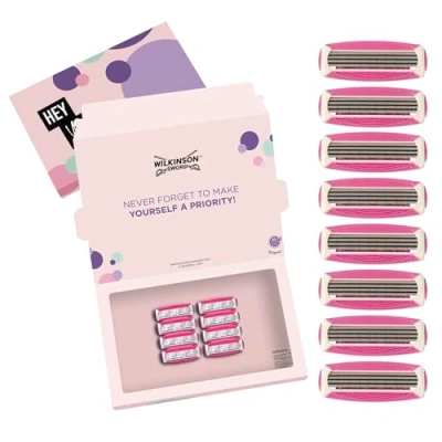 Abbildung von Wilkinson Sword Quattro for Women Rasierer, 8 Ersatzklingen, 4 ultradünne Klingen für eine gründliche Rasur