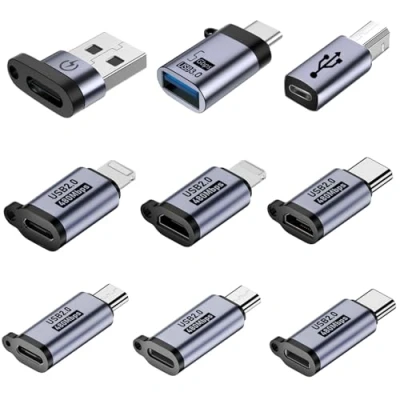 Abbildung von Liaoan USB C/IP auf Micro Adapter, C/Micro IP Micro/IP C Adapter,USB B Adapter,9 Stück.