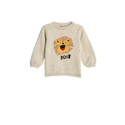Abbildung von Koton Babyboy Lion Printed Sweatshirt Long Sleeve Crew Neck Brushed Interior