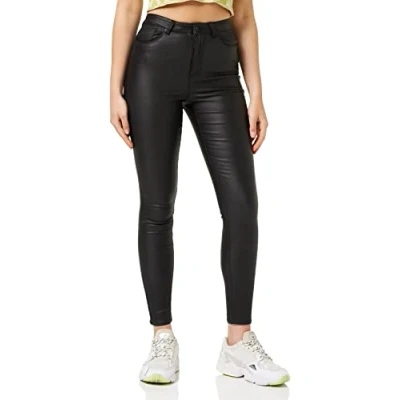 Abbildung von Vero Moda Vmloa Coated PANT Jeans Skinny Fit, Damen, Größe: 34x32, Black