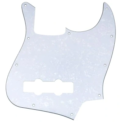 Abbildung von Musiclily 10 Löcher J Bass Pickguard JB Schlagbrett für Fender American/Mexican Standard Jazz Bass,4 lagig White Pearl