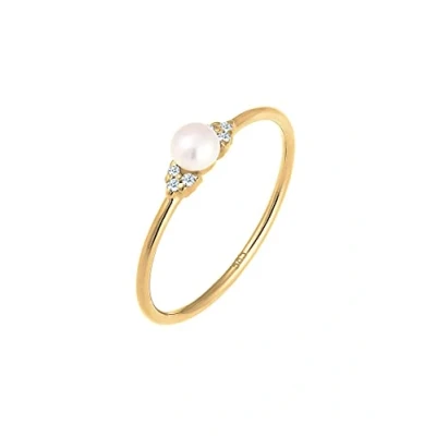 Abbildung von Elli DIAMONDS Verlobungsring Verlobung Perle Diamant (0.03 ct) 585 Gelbgold