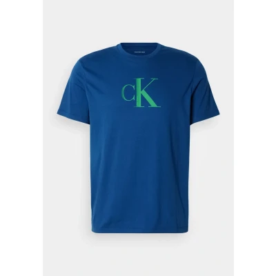 Abbildung von Calvin Klein Jeans Center Monogram Classic Tshirt print, Herren, Größe: XS, Blue