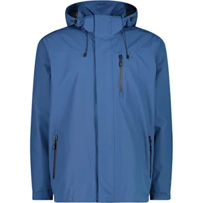 Abbildung von CMP Herrenjacke mit Reißverschluss und atmungsaktiver Kapuze, Staubiges Blau, 52