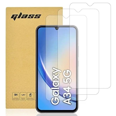 Abbildung von Totill 3 Stück für Samsung Galaxy A34 5G Schutzfolie, Frei von Kratzern, 9H Härte, HD Displayschutzfolie, Ultra klar, Ultrabeständig, Panzer Schutz Glas Splitterfest schutzglas