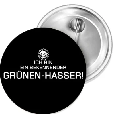 Abbildung von Sammys Shirt Store Ich Bin EIN bekennender Grünen Hasser Button 38 mm
