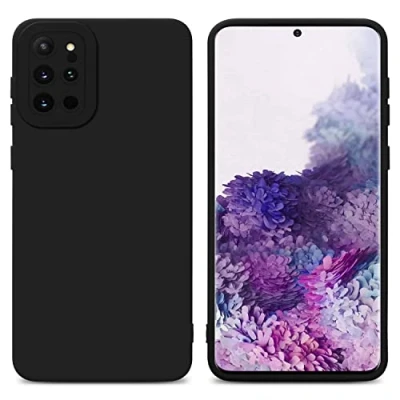 Abbildung von Cadorabo Hülle kompatibel mit Samsung Galaxy S20 PLUS Schutzhülle TPU Silikon Case Liquid Design Kameraschutz Slim Kratzfest Weiche Gummi Rundumschutz für in Schwarz