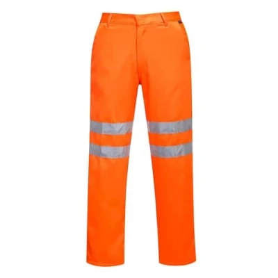 Abbildung von Portwest Warnschutz Hose aus Polyester Baumwolle RIS, Größe: 4XL, Farbe: Orange, RT45ORR4XL