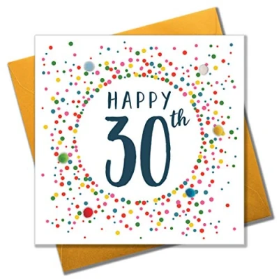 Abbildung von Pom Pom&quot;30.&quot; Grußkarte