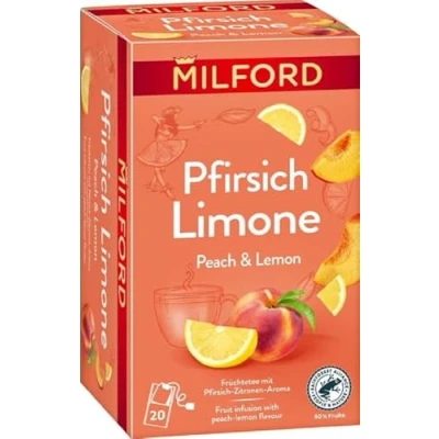 Abbildung von MILFORD Pfirsich Limone Früchtetee mit Zitronen Aroma 20 Teebeutel