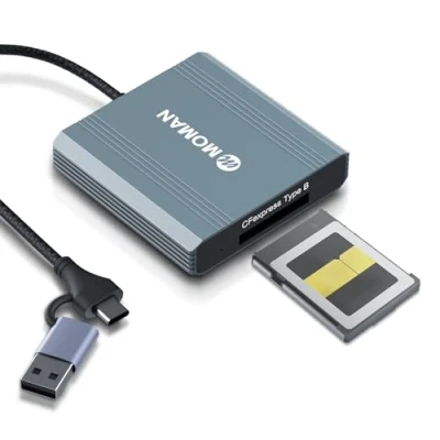 Abbildung von CFexpress Kartenleser, Moman C1B Tragbar Speicherkartenleser Adapter Aluminium USB C 3.1 Gen 2 zu Type B 10Gbps für Windows Mac Android, Kartenleser Lesegerät Speicher