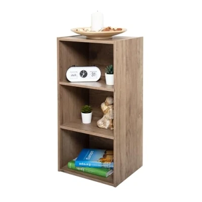 Abbildung von Iris Ohyama, Bücherregal, Beistellmöbel, 3 feste Regale,Design, Modular, Büro, Schlafzimmer, Wohnzimmer Module Shelf MDB Aschbraun
