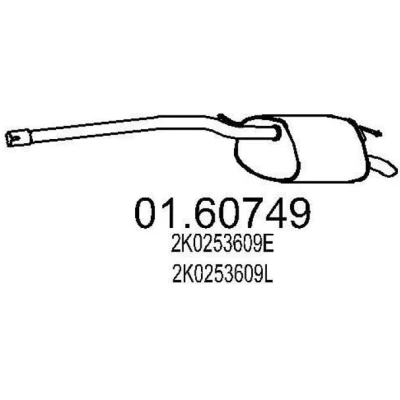 Abbildung von MTS 01.60749 Endschalldämpfer 1210 VOLKSWAGEN: Caddy 3 Kastenwagen, Kombi