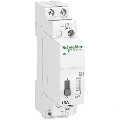 Abbildung von Schneider Electric A9 C30812 ITL Stromstoßschalter, acti9, 16 A, 2 NO, 230 240 V Wechselstrom, 110 VCC, 50 60 Hz