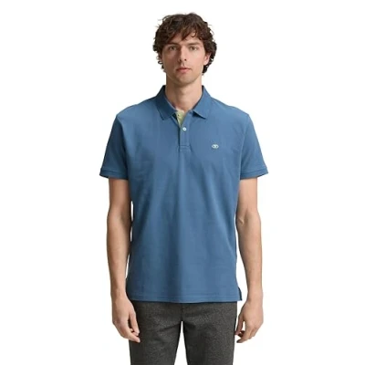 Abbildung von TOM Tailor Basic WITH Contrast Poloshirt, Herren, Größe: Large, Mystical blue
