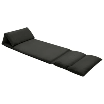 Abbildung von vidaXL Bodenstuhl Faltbar Schlafsessel Sofastuhl Sessel Lounge Bodensessel Liege Bodenkissen Sitzkissen mit Rückenlehne Schwarz Mikrofaser