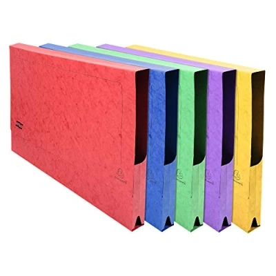 Abbildung von Exacompta 4780Z Dokumentenmappe aus starkem Colorspan Karton für DIN A3 quer Sammelmappe Heftbox Dokumentenbox Zeichenbox Ordner 1 Stück Zufallsfarbe