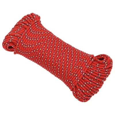 Abbildung von vidaXL Bootsseil Ankerleine Festmacher Tauwerk PP Leine Seil Tau Polypropylenseil Geflochten Flechtleine Rot 4mm 100m Polypropylen