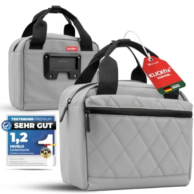 Abbildung von MIVELO Lenkertasche Fahrrad für KLICKfix Fahrradtasche Lenker wasserabweisend &amp; geräumig Tasche E Bike tauglich (Grau)