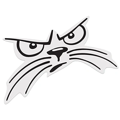 Abbildung von Biomar Labs® 1 x Vinyl Aufkleber Autoaufkleber Sticker Cat Katze Augen Fenster Tür Wohnmobil Wohnwagen Auto Motorrad Helm (Transparent)