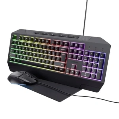 Abbildung von Trust GXT791 Kabelgebunden Gaming Tastatur, Maus Set Beleuchtet Deutsch, QWERTZ Schwarz