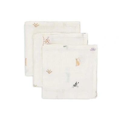 Abbildung von Jollein Spucktücher Baby Jungle Jambo 3er Pack 31x31cm 100% Baumwolle Mulltücher OEKO TEX Zertifiziert