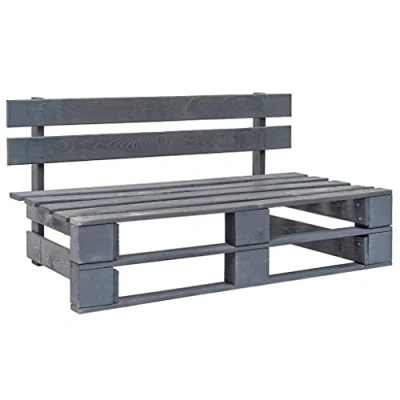 Abbildung von vidaXL Gartenbank Outdoor Bank Paletten Holz Grau (1 St)