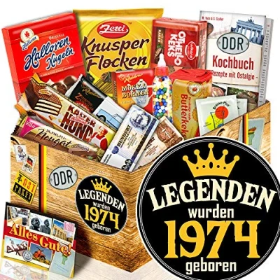 Abbildung von Legenden 1974 Süßigkeiten Ostbox das perfekte Geschenk 50. für Mann