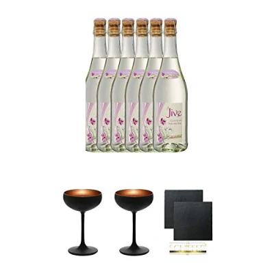 Abbildung von JIVE mit Sekt und Holunderblüte weinhaltiger Cocktail 6er Pack 0,75 Liter + Sektschale Stölzle