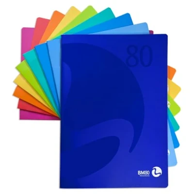 Abbildung von BM BeMore Color 80 0110587 Notizbuch A4, liniert, C Streifen mit Rand, g/qm, farblich sortiert, 12 Stück
