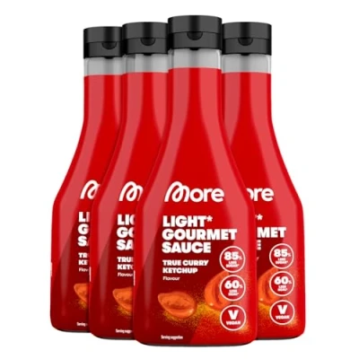 Abbildung von MORE Light Gourmet Sauce, 4 x 285ml True Curry Ketchup, kalorienreduzierte Soße, ohne Zuckerzusatz und unnötigem Fett