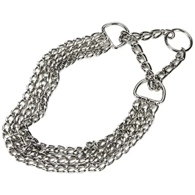 Abbildung von TRIXIE Zug Stopp Kettenhalsband Größe L: Halsumfang 50 cm/2,5 mm in silber stabiles 3 reihig für große Hunde, verchromt, leicht zu reinigen, 2266