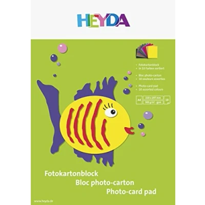 Abbildung von 10 x Heyda Fotokarton A4 300g/qm Blatt sortiert