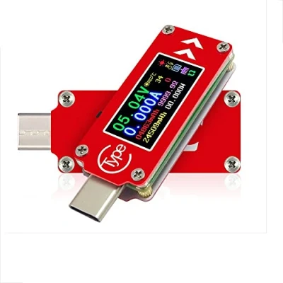 Abbildung von Fasizi TC64 Typ C Farb LCD Display USB Voltmeter Amperemeter Spannung Strommesser Multimeter Batterie PD Aufladung Powerbank Tester