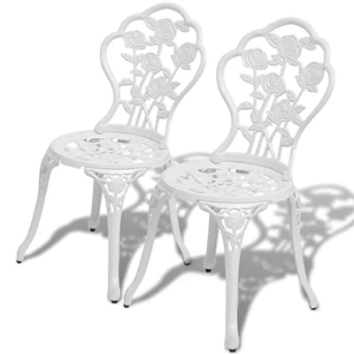 Abbildung von vidaXL Bistrostühle Stuhlset Gartenstuhl 2 STK. 41x49x81,5 cm Aluminiumguss