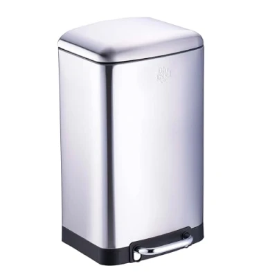 Abbildung von Dirt Devil Tretmülleimer 20L Mülleimer Küche mit Soft Close Abfalleimer aus Edelstahl Herausnehmbarer Inneneimer Küchenmülleimer 30 x 29 52,5 CM Silber