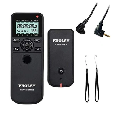 Abbildung von PHOLSY Kabelloser Kamera Fernauslöser HDR Timer Fernbedienung für Canon R100 R8 R6ii R7 R10 90D 250D 850D 6Dii 7Dii; Olympus OM 1 EM1X EM1ii EM5iii; Fuji GFX50Sii GFX100 XT3 XT4 X T5 XT30ii