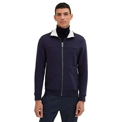 Abbildung von TOM Tailor Sweatjacke, Herren, Größe: Large, Knitted navy