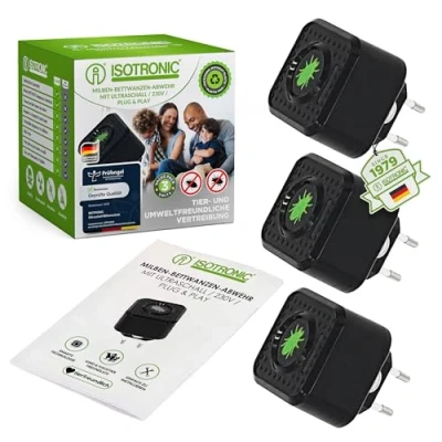 Abbildung von ISOTRONIC Ultraschall Milbencontroller Milbenabwehr Insektenschutz, 1 tlg.