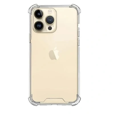 Abbildung von Hülle für iPhone 15 Pro Max Klarsicht Silikongehäuse mit Verstärkten Ecken Flexible Anti Schock Silikonhülle Durchsichtig (iPhone Max, Transparent)